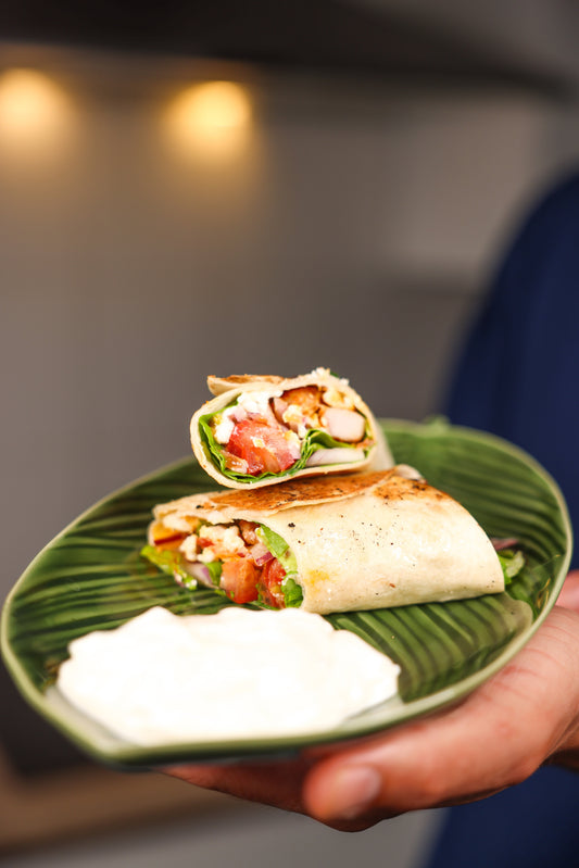 Mikey’s Saté Wrap met Tzatziki Twist